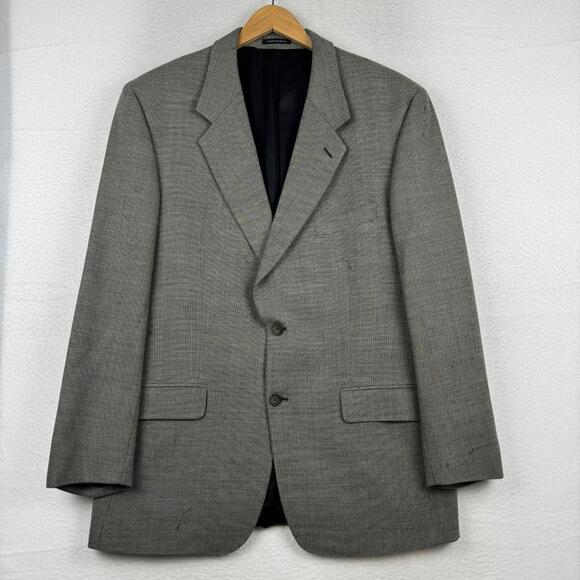 Vintage 80s 90s Yves Saint Laurent YSL Mens ~46 Gray Suit Blazer Coat Jacket - Picture 1 of 16